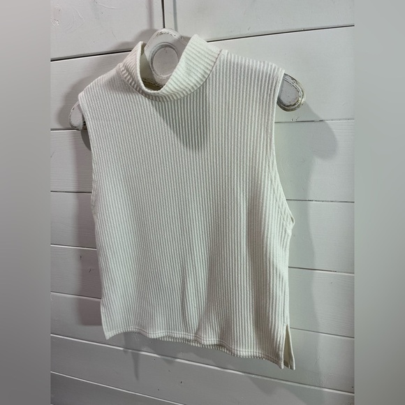 MIMZ – Sleeveless Ribbed Knit Mock Neck Top – Size P/S - Picture 4 of 8